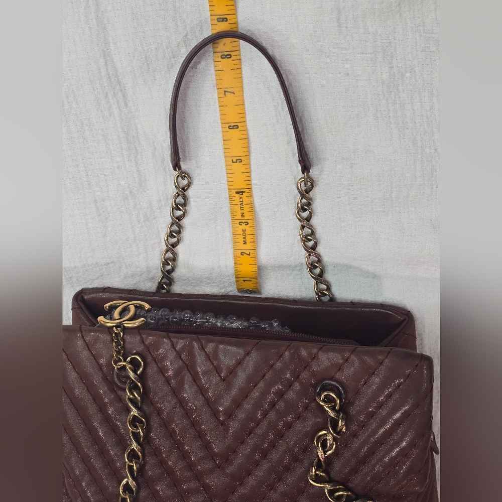 Chanel Surpique CC Charm Tote Iridescent Calfskin Bag Suede - Picture 14 of 17